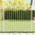 vidaXL Tuin Hek Wit Staal