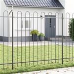 vidaXL Tuin Hek Grijs 1.7 x 1.5 m Poedergecoat staal