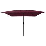 vidaXL Tuinparasol Rood en Zwart 295 x 295 x 245 cm Polyester en staal