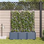 vidaXL Tuinplantbakken Grijs 120 x 40 x 142 cm Staal