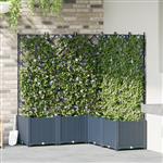 vidaXL Tuindruppel met Trellis 5 pcs Grijs 120 x 120 x 143 cm PP