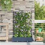 vidaXL Tuindruppel met Trellis Grijs 80 x 40 x 125,5 cm PP