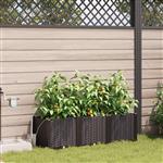 vidaXL Tuin Bloempot 3 pcs Bruin Staal
