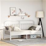 vidaXL Bedframe voor een daybed met hoofdeinde Wit 75 x 190 cm Staal