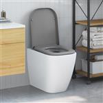 vidaXL Snelle Ontgrendel Toiletzitting Grijs 44.5 x 35 x 3.6 cm