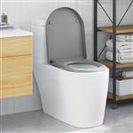 vidaXL Snelle Ontgrendel Toiletzitting Grijs 46.2 x 36 x 4.3 cm