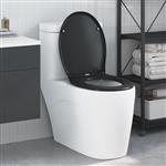 vidaXL Snelle Ontgrendel Toiletzitting Zwart 44.8 x 37.3 x 4.2 cm