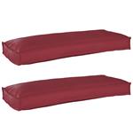 vidaXL Pallet Kussen Set 2 pcs Wijnrood 100 x 40 x 8 cm Oxford stof