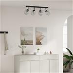 vidaXL Plafondspot Zwart 70 x 13 x 26 cm Glas en metaal