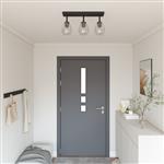 vidaXL Plafondspot Zwart 54 x 13 x 26 cm Glas en metaal