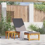 vidaXL Ligstoel met kussen Bruin 53 x 202 x 89cm Massief acaciahout