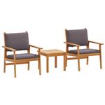 vidaXL Tuin Sofa Set 3 pcs Bruin 45 x 45 x 38cm Massief acaciahout