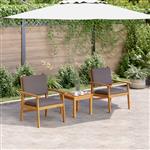 vidaXL Tuinstoel met kussen 2 pcs Bruin Massief acaciahout