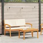 vidaXL Bistroset met kussen 2 pcs Bruin Massief acaciahout