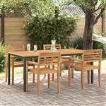 vidaXL Buitentafels Naturel en zwart 180 x 90 x 75 cm