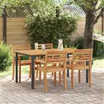 vidaXL Buitentafels Naturel en zwart 150 x 90 x 75 cm