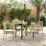 vidaXL Tuin Eetset 5 pcs Beige poly rattan