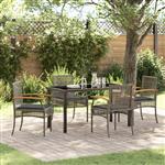 vidaXL Tuin Eetset 5 pcs Grijs poly rattan