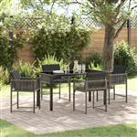 vidaXL Tuin Eetset 5 pcs Grijs poly rattan