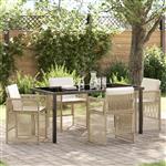 vidaXL Tuin Eetset 5 pcs Beige Poly riet