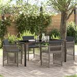 vidaXL Tuin Eetset 5 pcs Grijs Poly riet