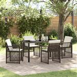 vidaXL Tuin Eetset 5 pcs Bruin poly rattan