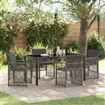 vidaXL Tuin Eetset 5 pcs Grijs poly rattan
