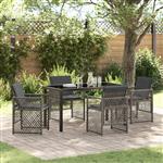 vidaXL Tuin Eetset 5 pcs Grijs poly rattan