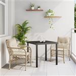 vidaXL Tuin Eetset met kussen 3 pcs Beige Poly riet