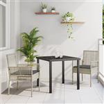 vidaXL Tuin Eetset met kussen 3 pcs Lichtgrijs Poly riet