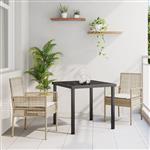 vidaXL Tuin Eetset met kussen 3 pcs Beige Poly riet