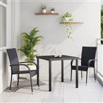 vidaXL Tuin Eetset 3 pcs Zwart Poly riet