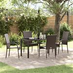 vidaXL Tuin Eetset 5 pcs Bruin Poly riet