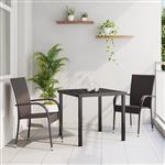 vidaXL Tuin Eetset 3 pcs Bruin Poly riet