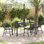 vidaXL Tuin Eetset 5 pcs Zwart Poly riet