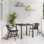 vidaXL Tuin Eetset 3 pcs Zwart Poly riet