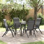 vidaXL Tuin Eetset 5 pcs Grijs Poly riet