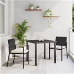 vidaXL Tuin Eetset 3 pcs Zwart Poly riet