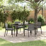 vidaXL Tuin Eetset 5 pcs Grijs Poly riet