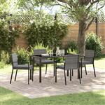 vidaXL Tuin Eetset 5 pcs Grijs Poly riet