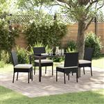 vidaXL Tuin Eetset 5 pcs Zwart Poly riet