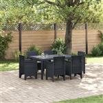 vidaXL Tuin Eetset 7 pcs Antraciet Polt riet
