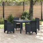 vidaXL Tuin Eetset 5 pcs Antraciet Polt riet