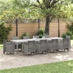 vidaXL Tuinstafel Lichtgrijs 350 x 100 x 73 cm poly rattan