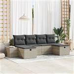 vidaXL Tuin Sofa Set 6 pcs Lichtgrijs 55 x 62 x 69 cm Poly riet