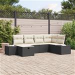 vidaXL Tuin Sofa Set met kussen 6 pcs Zwart 55 x 62 x 69 cm Poly riet