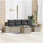 vidaXL Tuin Sofa Set 6 pcs Lichtgrijs 55 x 62 x 69 cm Poly riet
