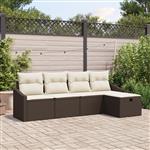 vidaXL Tuin Sofa Set 5 pcs Bruin 233 x 117 x 85 cm Poly riet