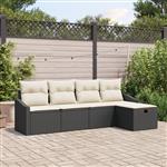 vidaXL Tuin Sofa Set 5 pcs Zwart 233 x 117 x 85 cm Poly riet