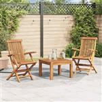 vidaXL Tuinstoelen inklapbaar 2 st massief teakhout